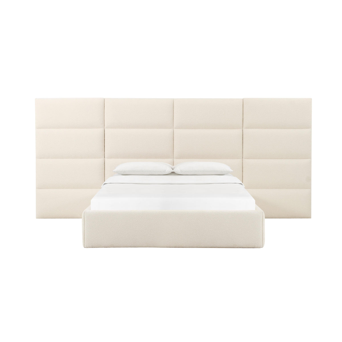 Eliana Cream Performance Boucle Headboard Wings - View 4