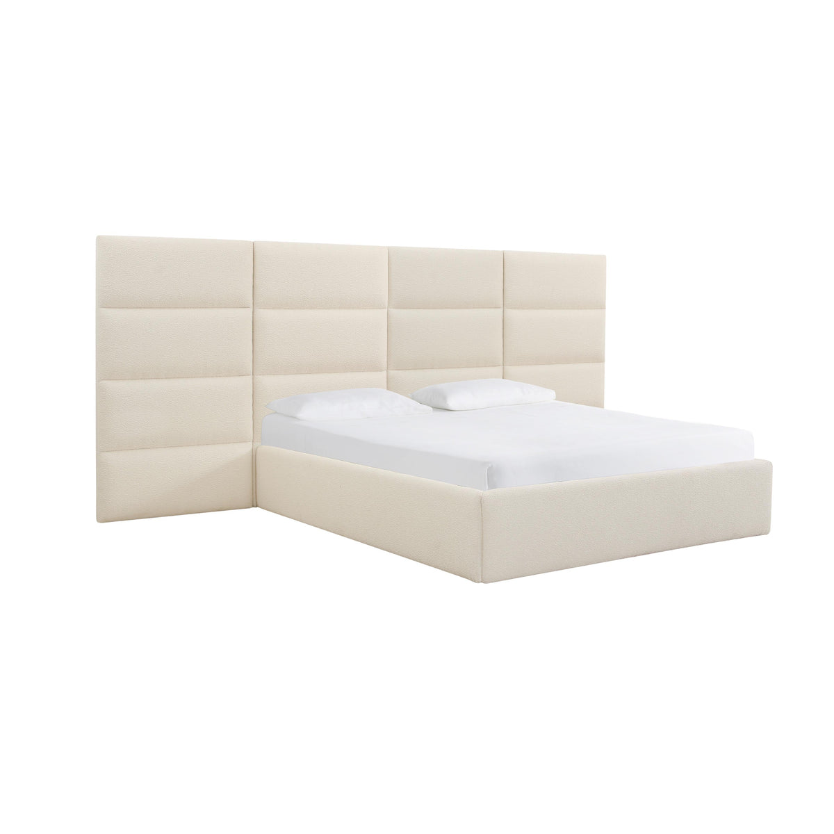 Eliana Cream Performance Boucle Headboard Wings - View 9