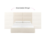 Eliana Cream Performance Boucle Headboard Wings - View 11