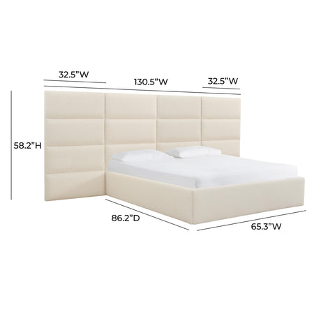 Eliana Cream Performance Boucle Headboard Wings - View 12