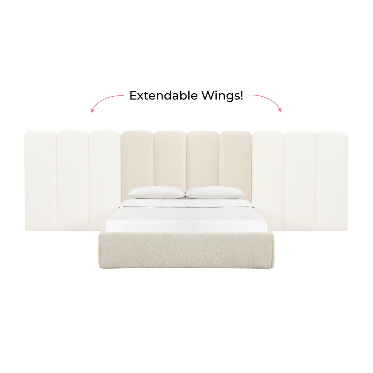 Palani Cream Performance Boucle Wings - Queen or King (Set of 2) - View 4