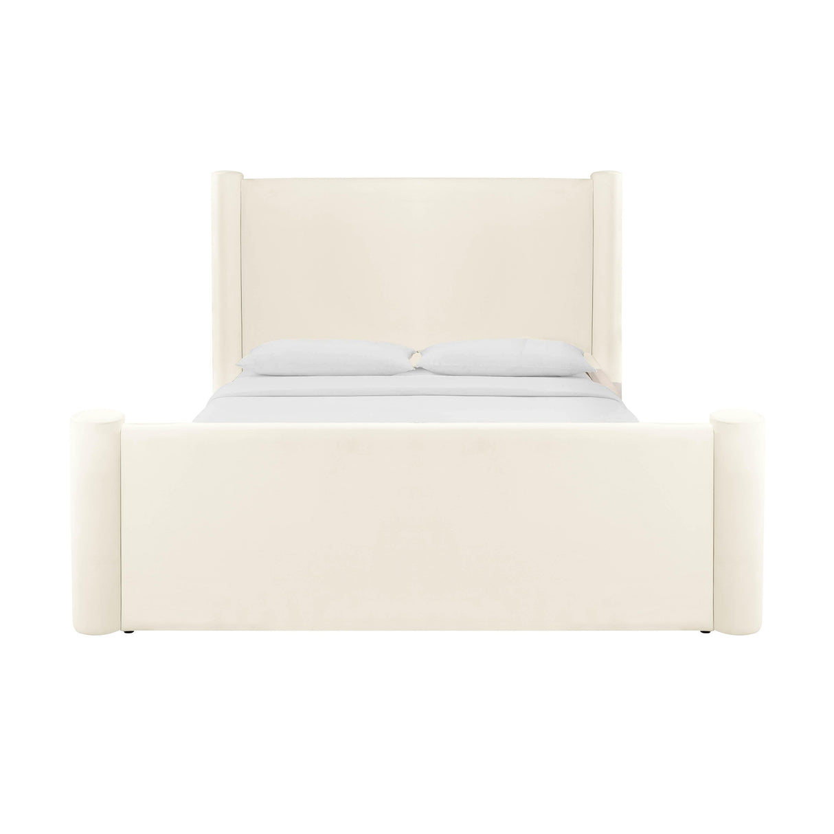 Athara Cream Velvet Bed