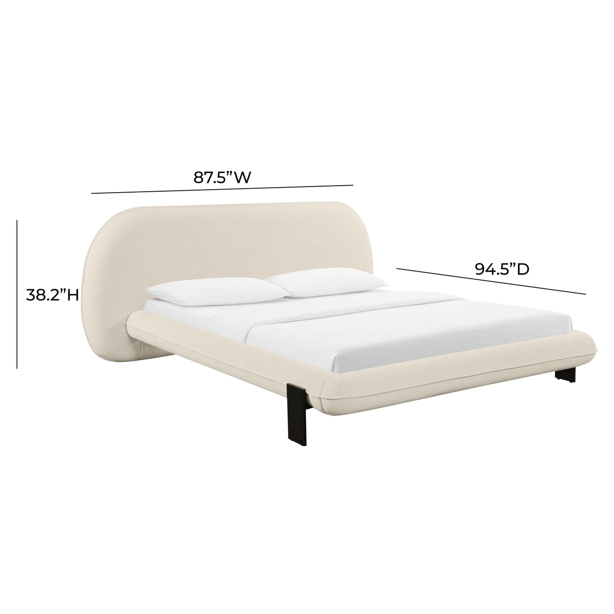 Ophelia Cream Faux Wool Bed