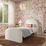 Moon Cream Boucle Twin Bed