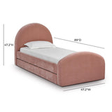 Moon Rose Upcycled Chenille Twin Trundle Bed