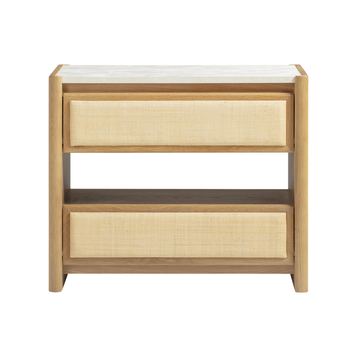 Paige 26" Natural Oak 2-Drawer Nightstand