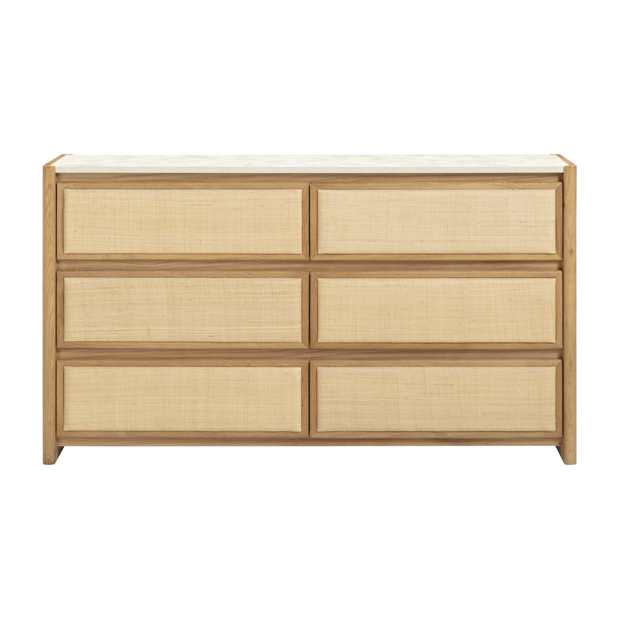 Paige 56" Natural Oak 6-Drawer Dresser