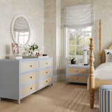 Patty White Rattan 6 Drawer Dresser
