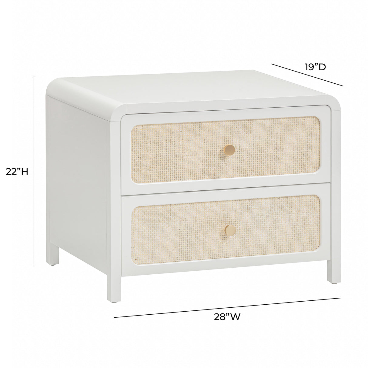 Patty 28" Rattan 2 Drawer Nightstand