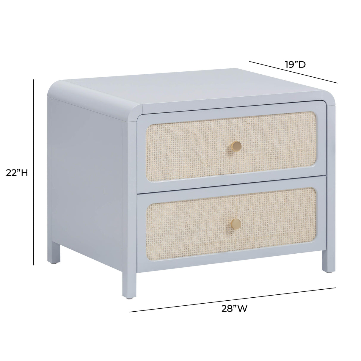 Patty 28" Rattan 2 Drawer Nightstand