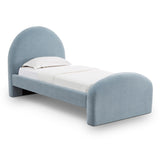 Moon Chambray Blue Chenille Twin Bed