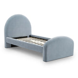 Moon Chambray Blue Chenille Twin Bed