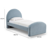 Moon Chambray Blue Chenille Twin Bed