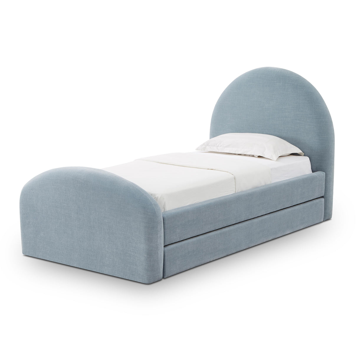 Moon Chambray Blue Chenille Twin Trundle Bed
