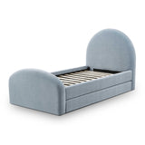Moon Chambray Blue Chenille Twin Trundle Bed