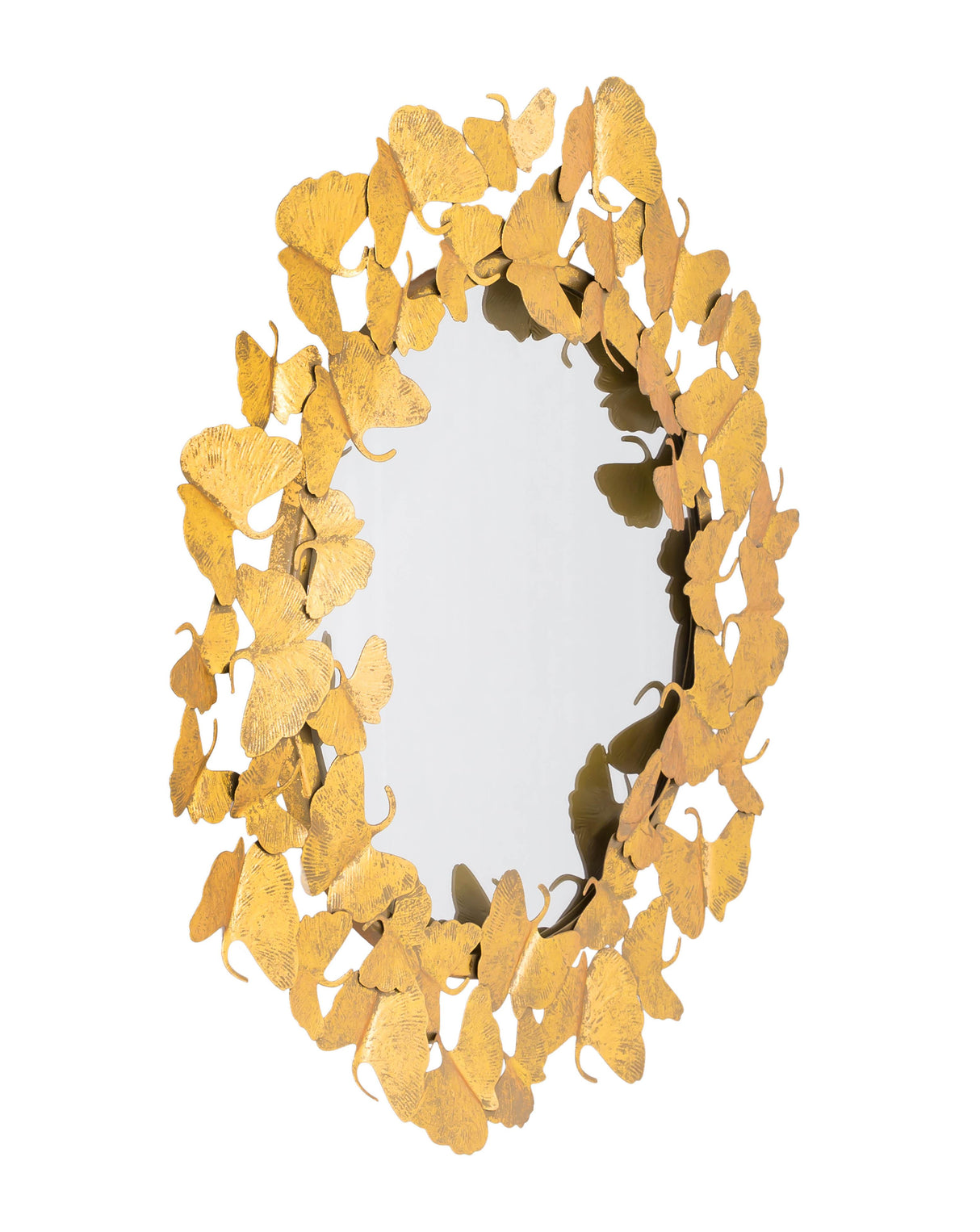 Lyrical Gold Round Wall Mirror (27"-36")