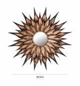 Sunflower 36" Antique Wall Mirror