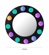 Rockstar 27.5" Black Round Wall Mirror