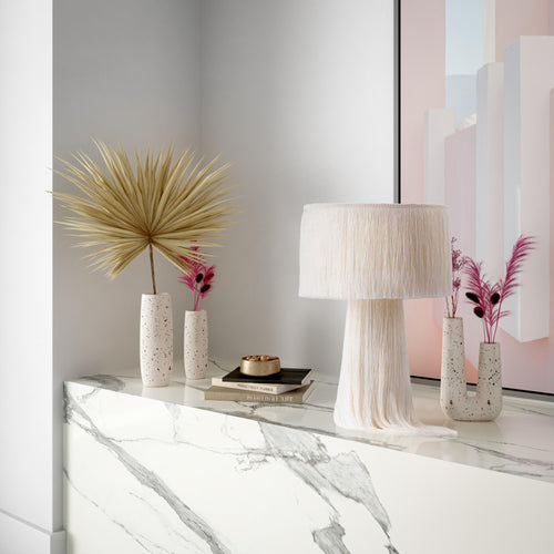 Terrazzo Concrete Vase with Speckled Terrazzo Finish - Modern Minimalist Decorative Accent Vase