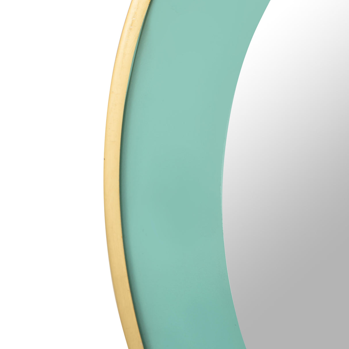 Lucille 24" Turquoise and Brass Round Wall Mirror