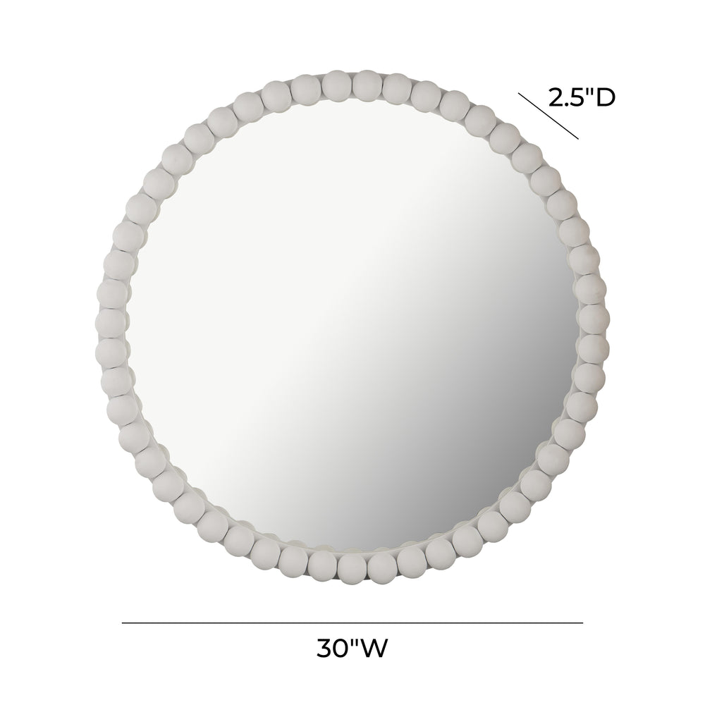 Baria White Wooden Mirror dimensions