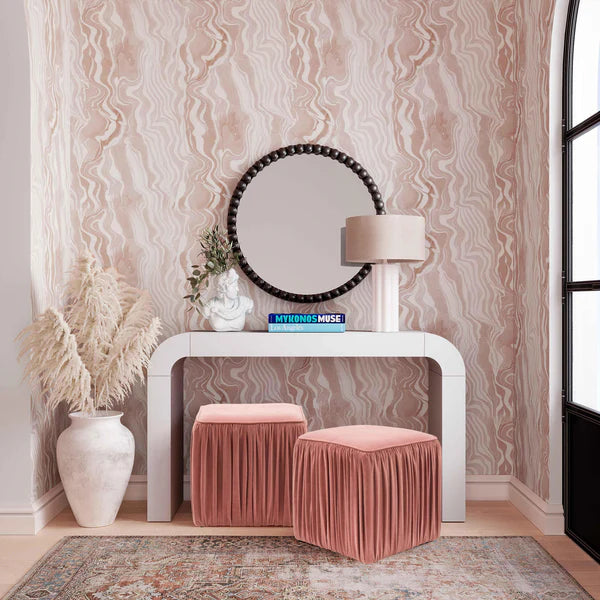 Baria White Wooden Mirror