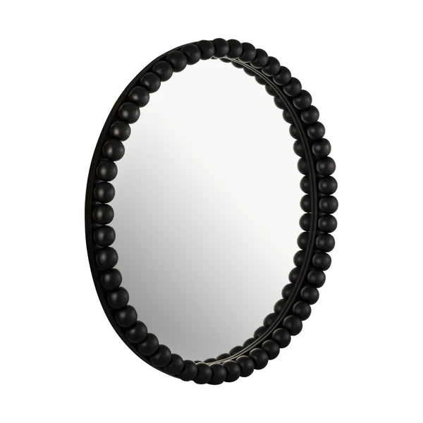 Baria White Wooden Mirror