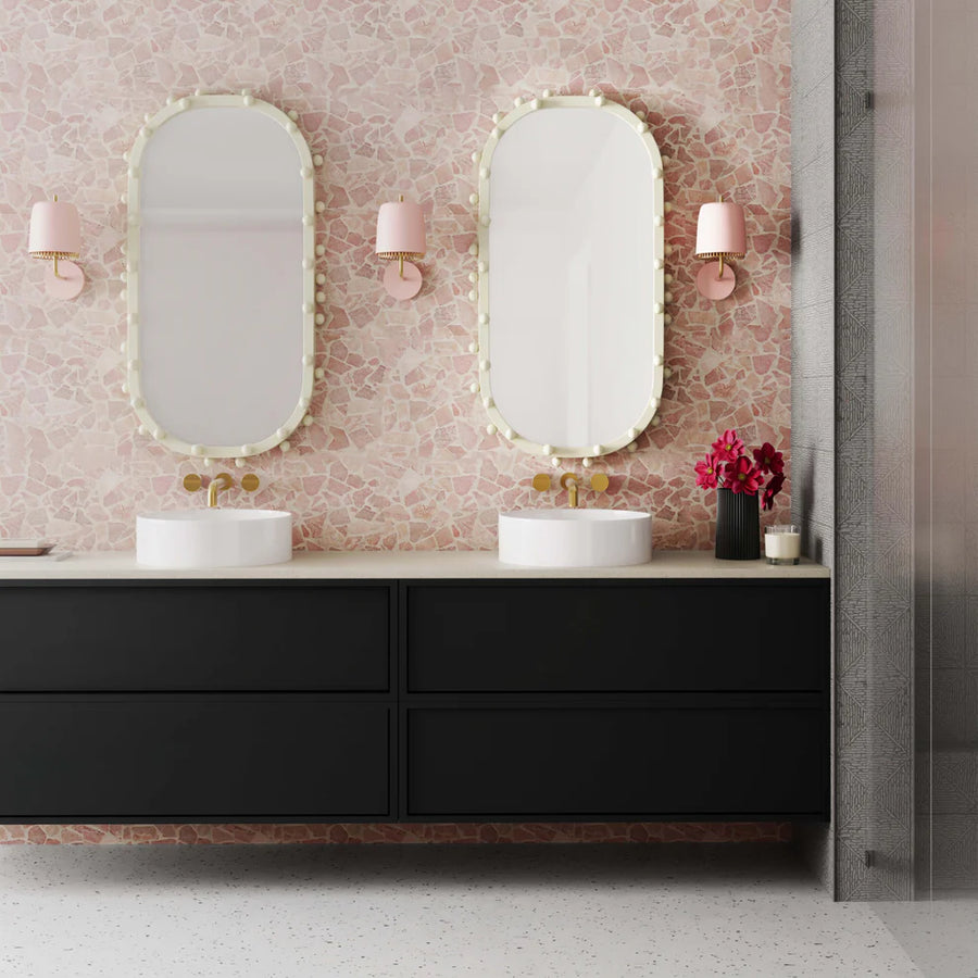 Bubbles Ivory Oval Wall Mirror