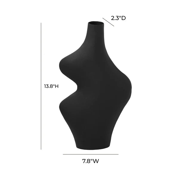 Tarri Black Steel Vase dimensions