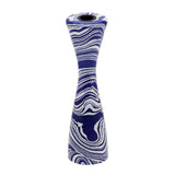 Serene Blue & White Swirl Resin Candlestick