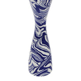 Serene Blue & White Swirl Resin Candlestick