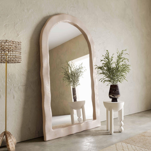 Kaia 48"X79" Cream Textured Floor Mirror