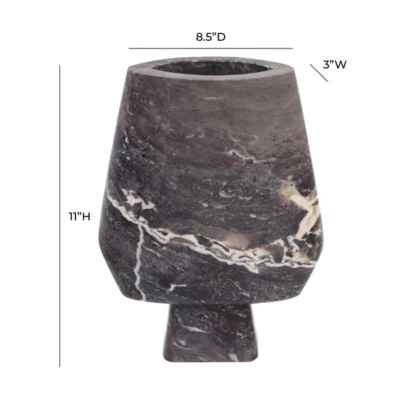 Samma Grey Marble Vase dimensions