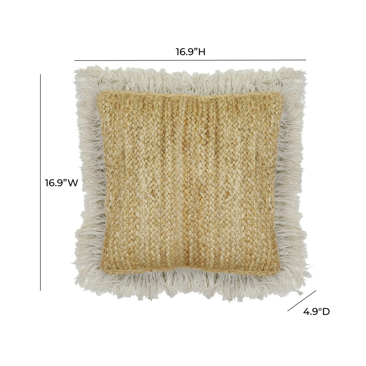 Emerge 17" Natural Square Accent Pillow