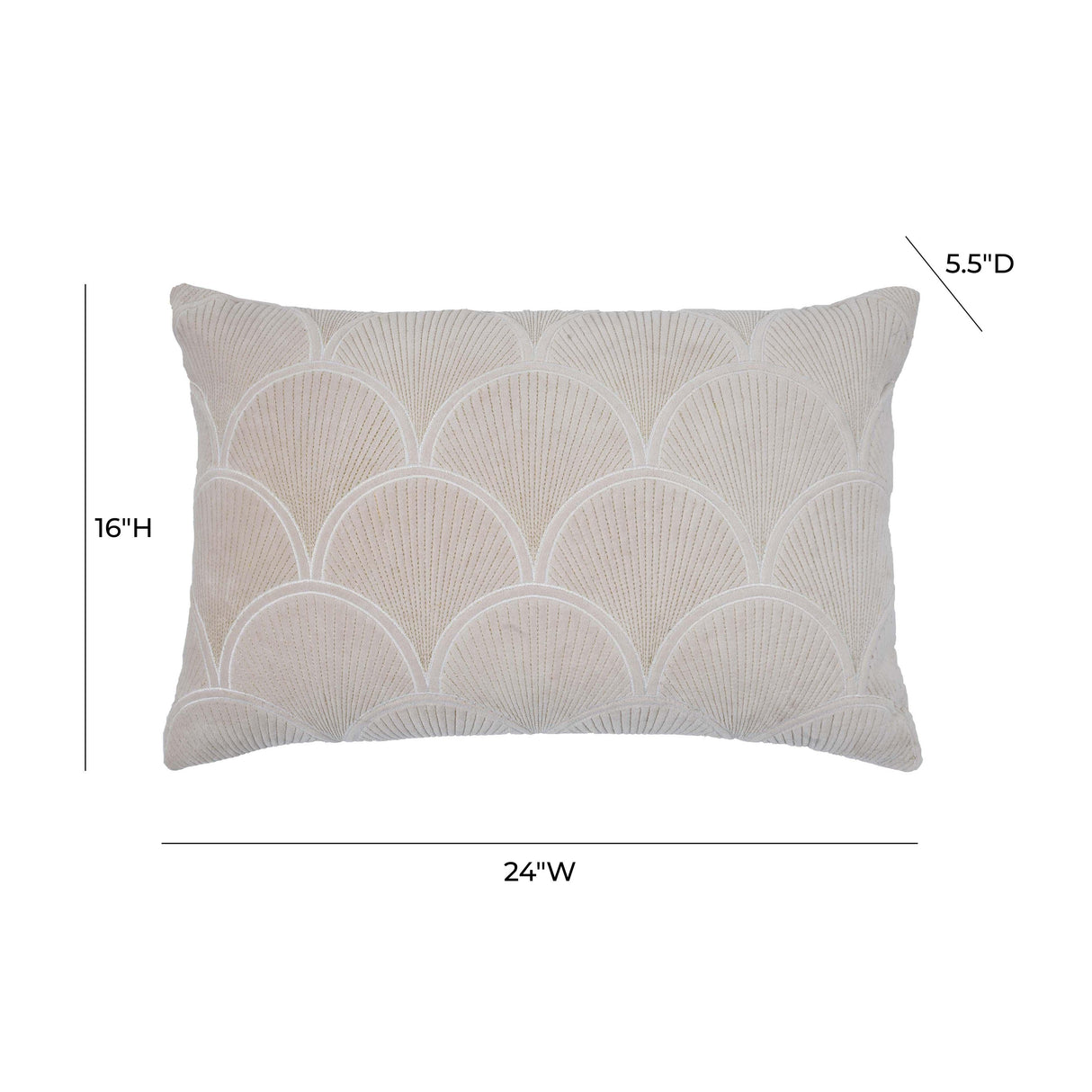 Destiny 24"X16" White Woven Rectangular Cushion