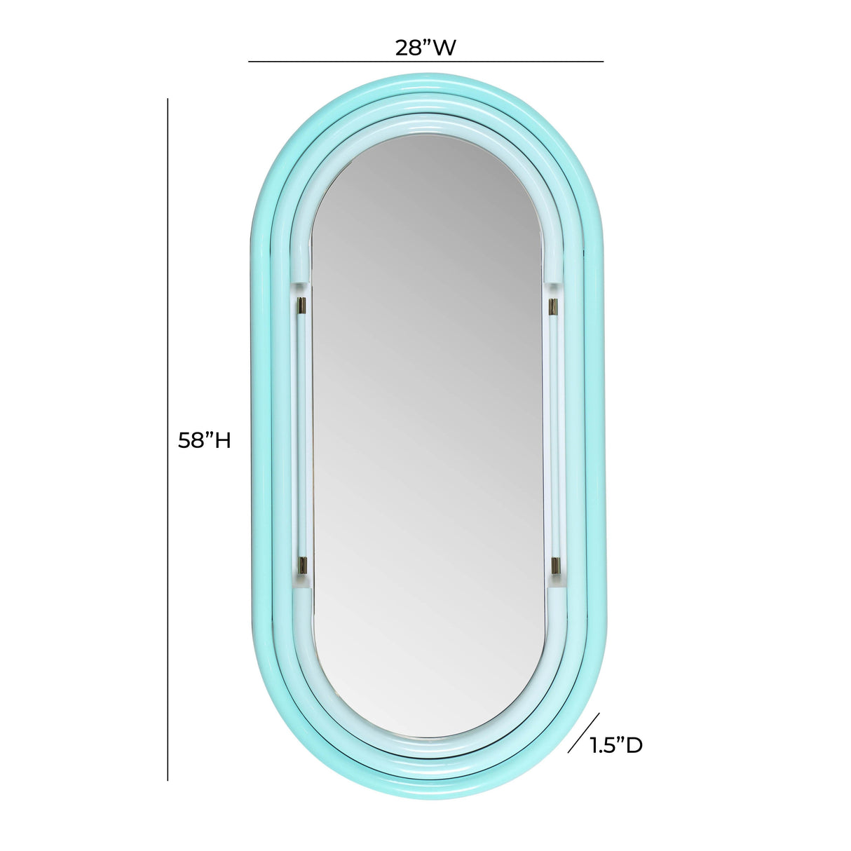 Neon Oval Wall Mirror (26"X50"-28"X58")