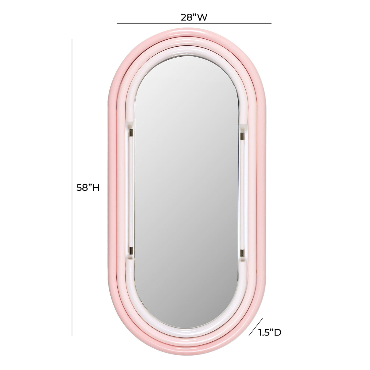 Neon Oval Wall Mirror (26"X50"-28"X58")