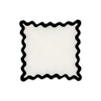 White square with black scalloped border on a white background