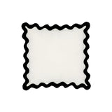 24" Scalloped Edge Square Throw Pillow Cover - Luxury Velvet & Linen Decorative Cushion