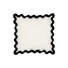 24" Scalloped Edge Square Throw Pillow Cover - Luxury Velvet & Linen Decorative Cushion