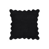 24" Scalloped Edge Square Throw Pillow Cover - Luxury Velvet & Linen Decorative Cushion