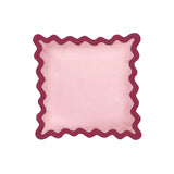 24" Scalloped Edge Square Throw Pillow Cover - Luxury Velvet & Linen Decorative Cushion