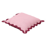 24" Scalloped Edge Square Throw Pillow Cover - Luxury Velvet & Linen Decorative Cushion