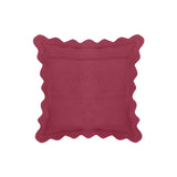 24" Scalloped Edge Square Throw Pillow Cover - Luxury Velvet & Linen Decorative Cushion