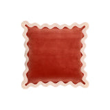 24" Scalloped Edge Square Throw Pillow Cover - Luxury Velvet & Linen Decorative Cushion