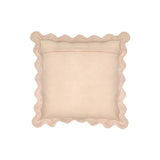24" Scalloped Edge Square Throw Pillow Cover - Luxury Velvet & Linen Decorative Cushion