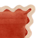 24" Scalloped Edge Square Throw Pillow Cover - Luxury Velvet & Linen Decorative Cushion