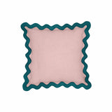 24" Scalloped Edge Square Throw Pillow Cover - Luxury Velvet & Linen Decorative Cushion