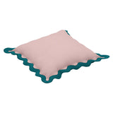 24" Scalloped Edge Square Throw Pillow Cover - Luxury Velvet & Linen Decorative Cushion
