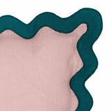 24" Scalloped Edge Square Throw Pillow Cover - Luxury Velvet & Linen Decorative Cushion